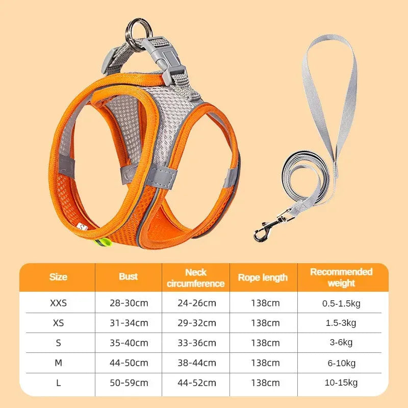 The Growing Mart Puppy Harness Set Adjustable No-Pull Leash Combo Main image