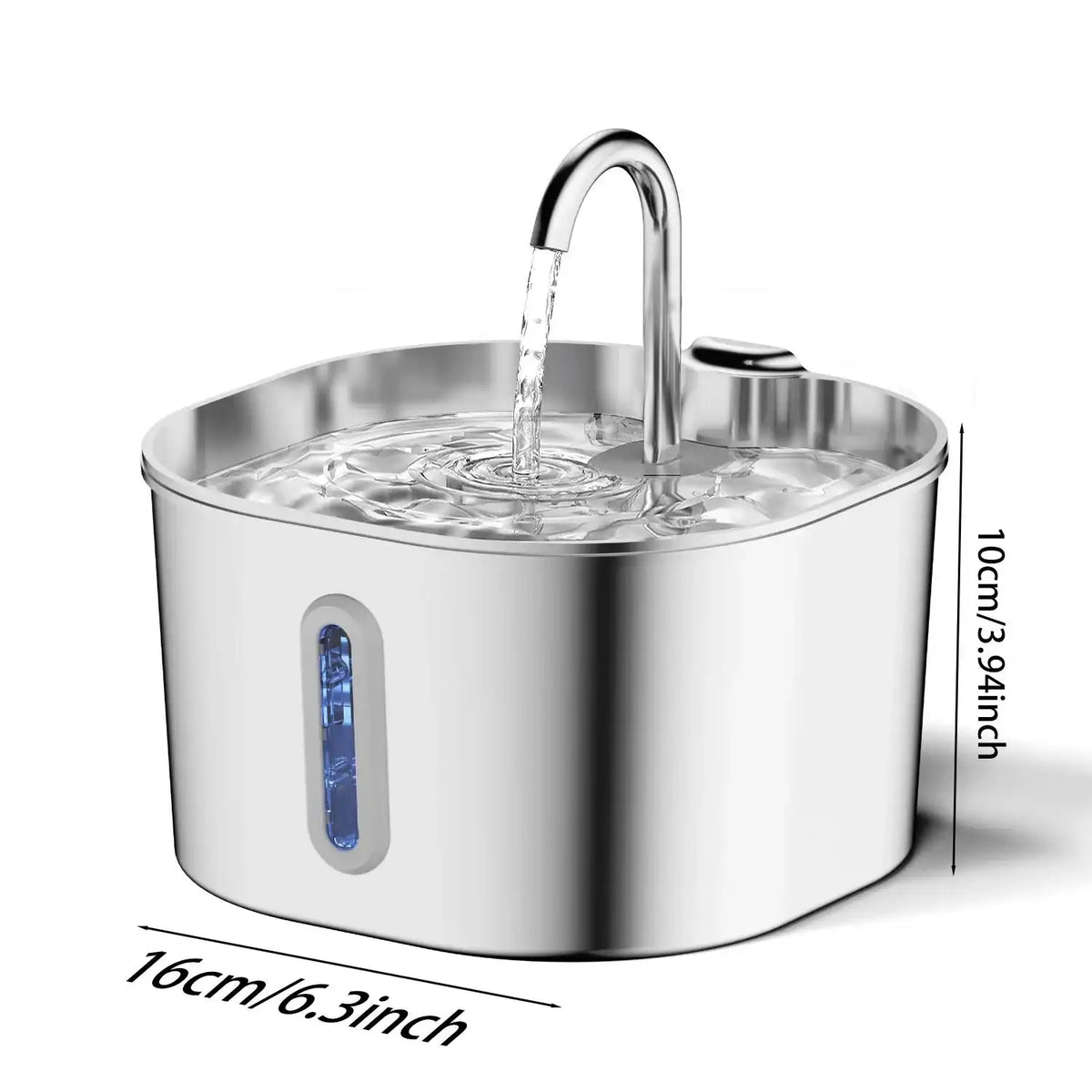 The Growing Mart Stainless Steel Cat Water Fountain – 2.2L Automatic Hydration System