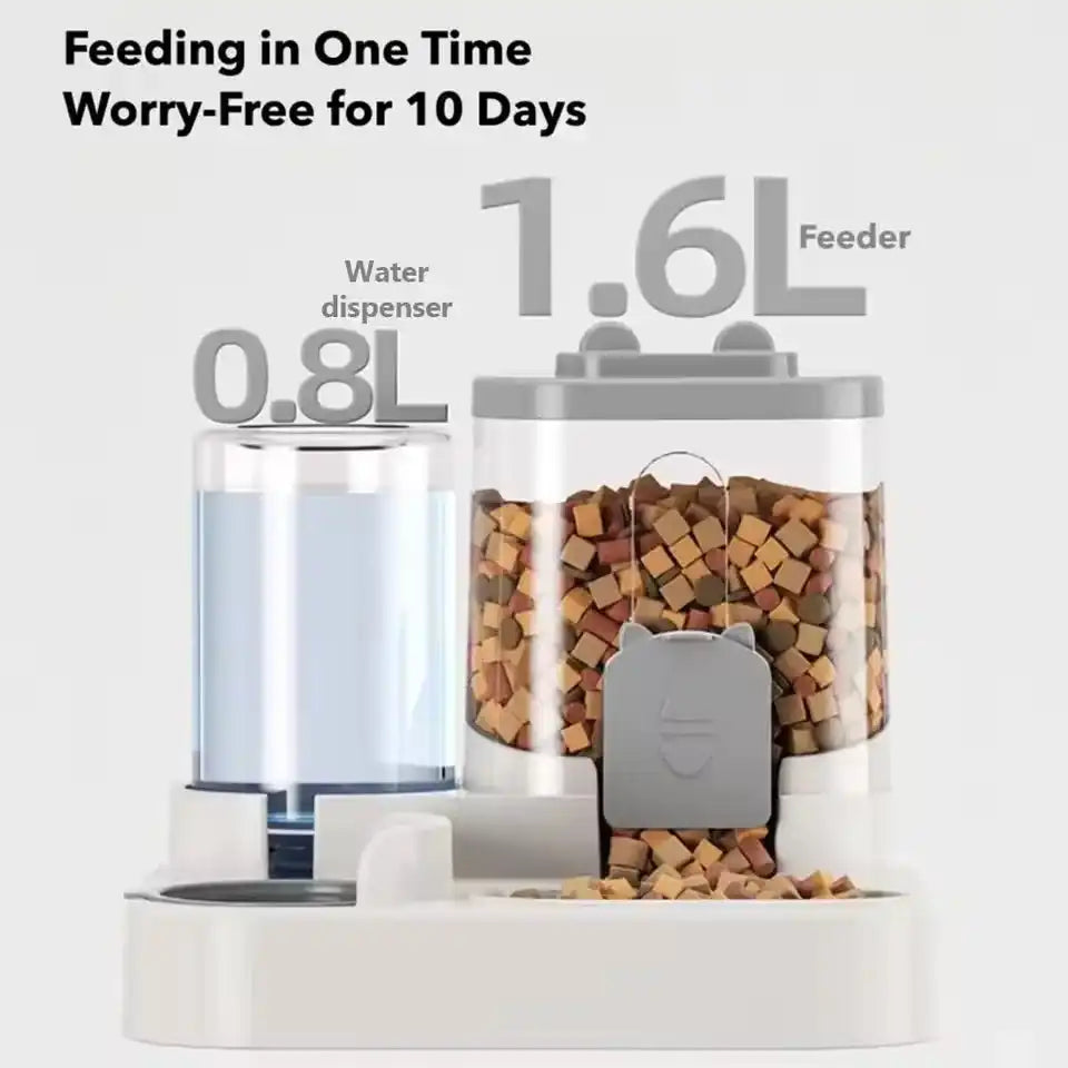 The Growing Mart Pet Feeder with Water Dispenser Large Capacity 2-in-1