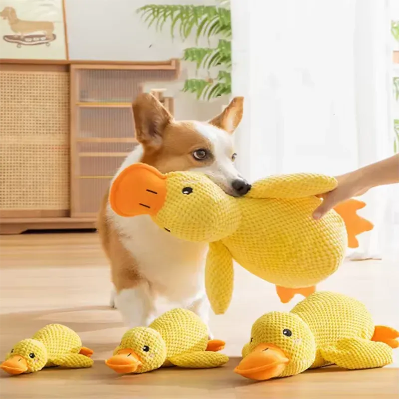 The Growing Mart Dog Plush Toy Duck Cuddle Comfort Anxiety Relief