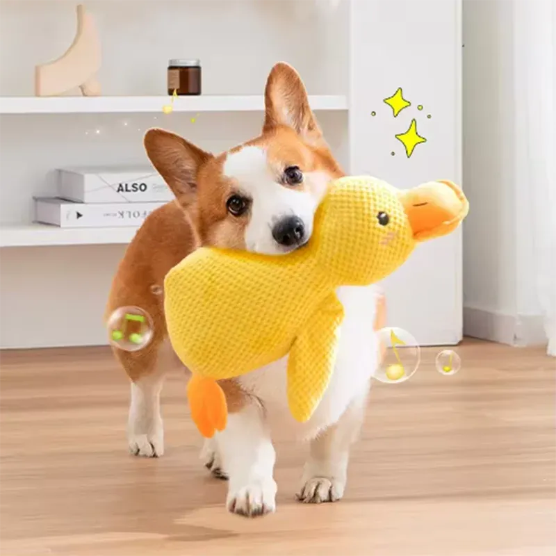 The Growing Mart Dog Plush Toy Duck Cuddle Comfort Anxiety Relief