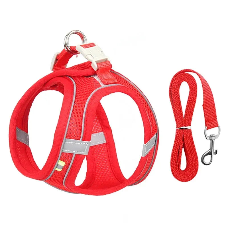 The Growing Mart Puppy Harness Set Adjustable No-Pull Leash Combo