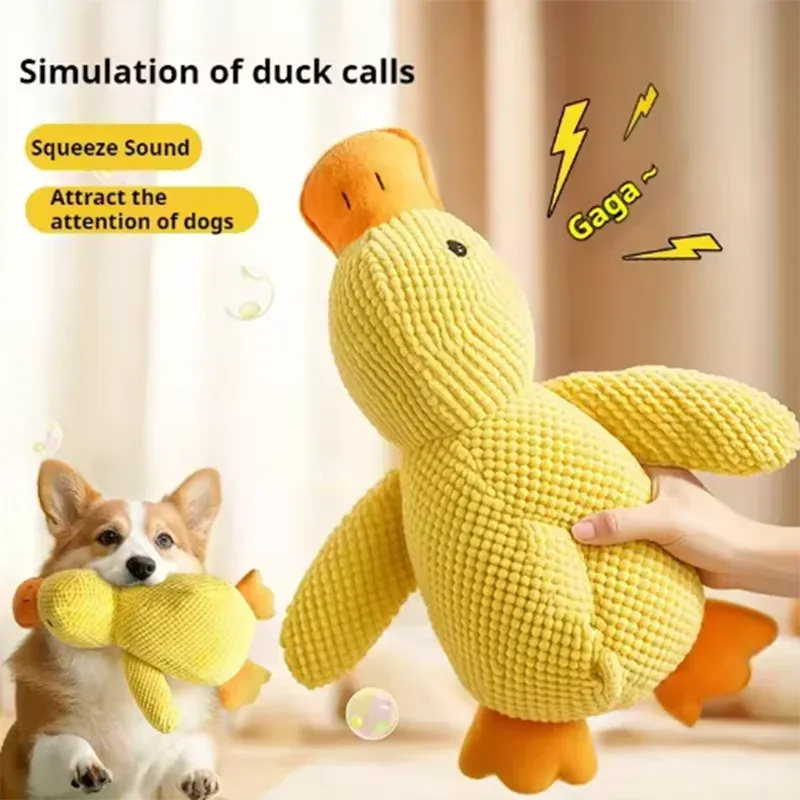 The Growing Mart Dog Plush Toy Duck Cuddle Comfort Anxiety Relief