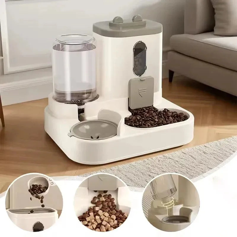 The Growing Mart Pet Feeder with Water Dispenser Large Capacity 2-in-1